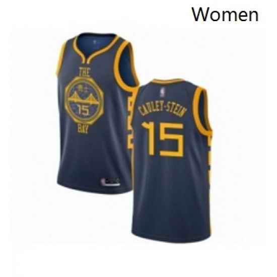 Womens Golden State Warriors 15 Willie Cauley Stein Swingman Navy Blue Basketball Jersey City Edition